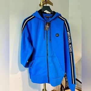 COPY - Michael Kors Mens Arm Logo white Hooded Sweatshirt Full Zip Hoodie. New/…